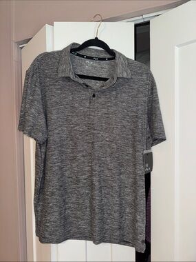NWT! Men's Heather Gray FLX Performance Polo Shirt size Large